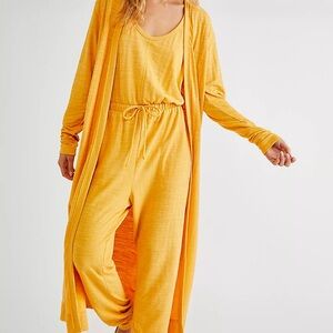 Free People Vibrant Yellow Lounge Set